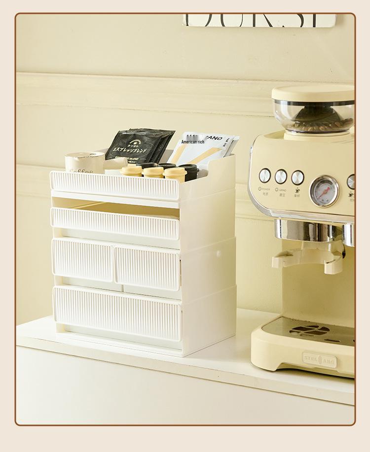 Stackable Multi-Layer Cosmetic Storage Box: High-End Skincare & Lipstick Organizer with Desktop Drawers