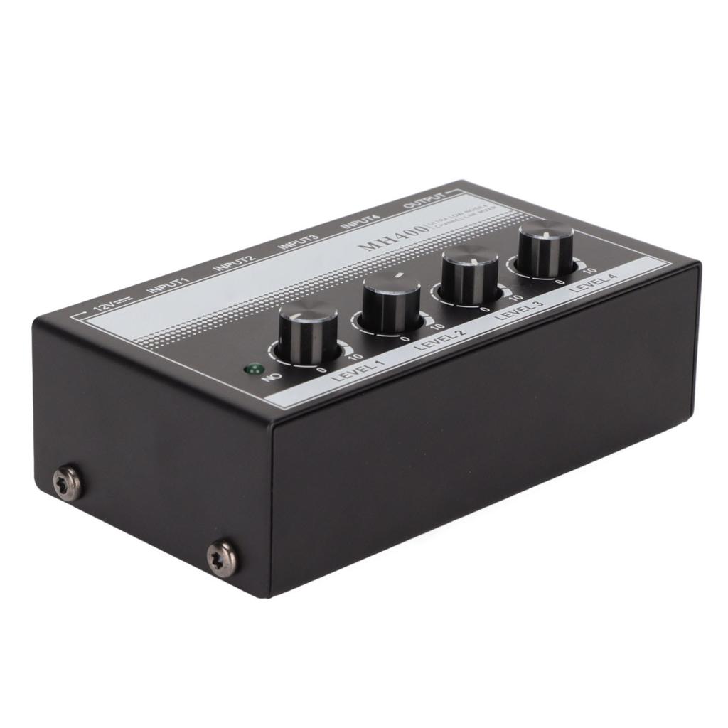 4-Kanal Line-Mixer Kompakter Stereo Rauscharm Tragbarer Line-Mixer für Clubs und Bars 100-240VUS