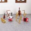 Small Plastic Musical Instrument Set Miniature Model Figurine For Doll House Decoration Including Accordion And Saxophone