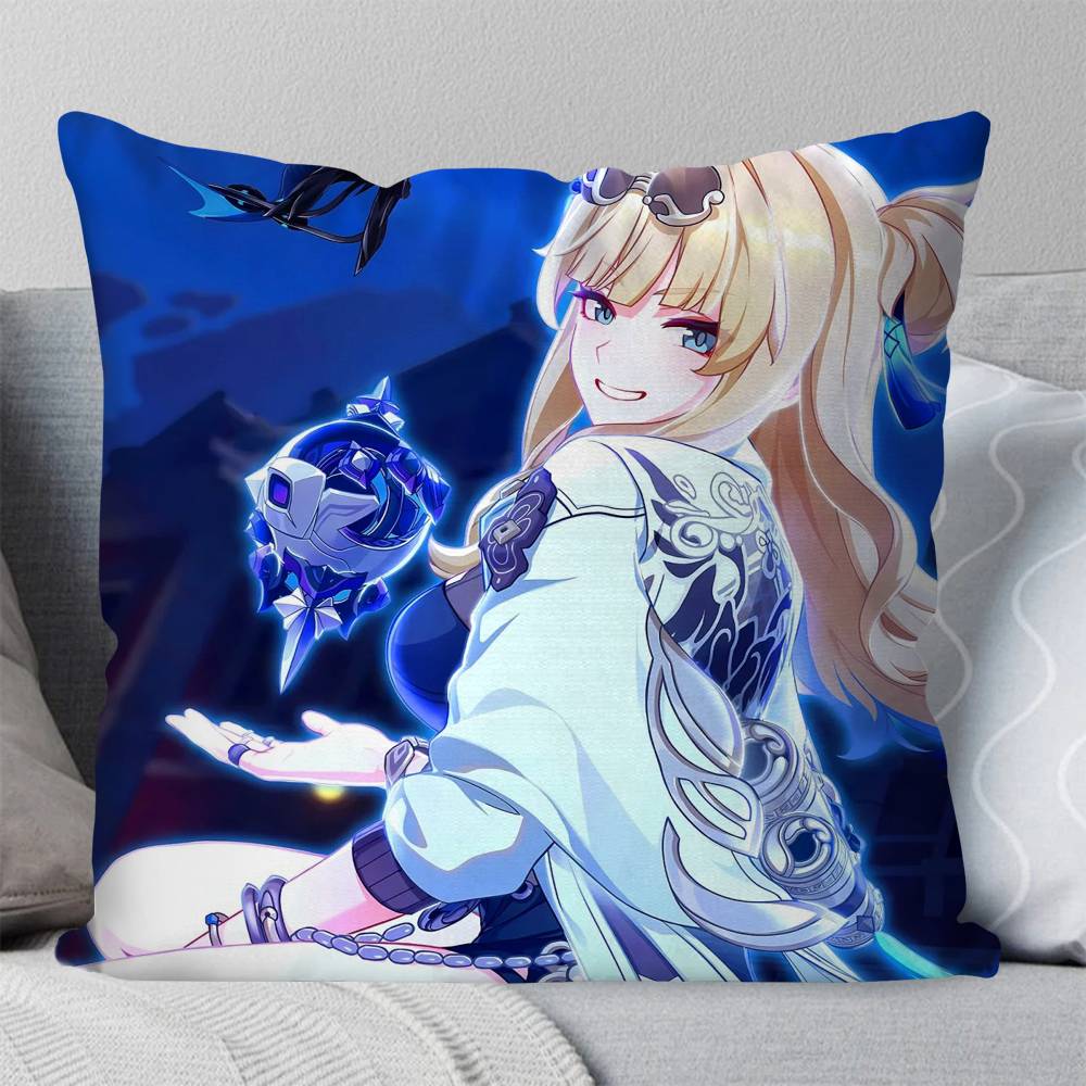 Songque Animated Game HHonkai Impact Rd Pillow Case Fashion Square Pillowcase Bedroom Sofa Room Ins Decoration Leisure