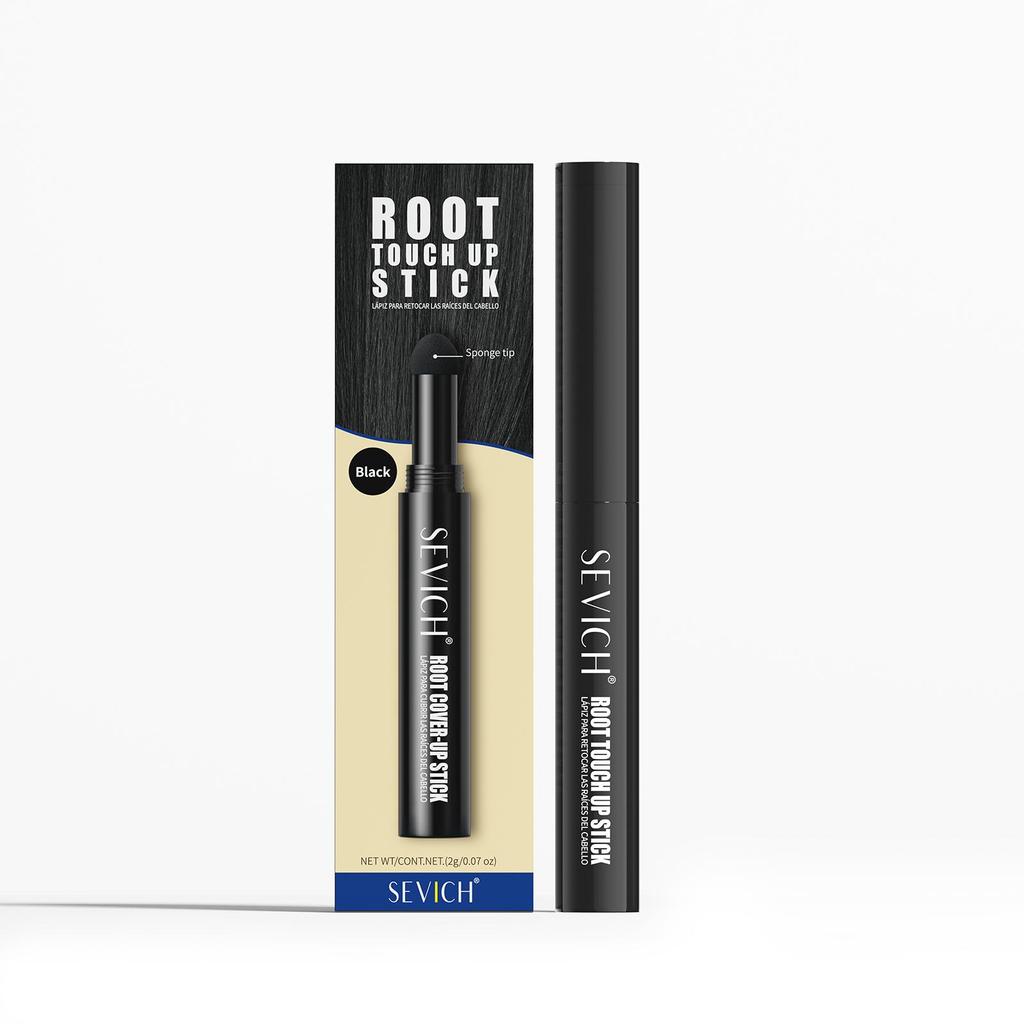 SEVICH 2g Root Touch Up Stick Hairline Powder, Hair Root Concealer for Gray Hair Coverage, Hair Shadow Powder Stick for Thinning Hair Black Dark Brown