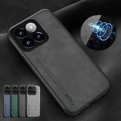 Shockproof Case for Xiaomi 14T Pro 5G Mi 14 13T Pro Protective Cover Built-in Magnetic Suction Car Holder Coque Funda Capa