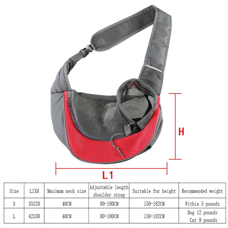 Pet Crossbody Bag 1PC Cat Dog Breathable Folding Portable Trolley Chest Bag Shoulder Tote Shoulder Outing Bag Pet Supplies