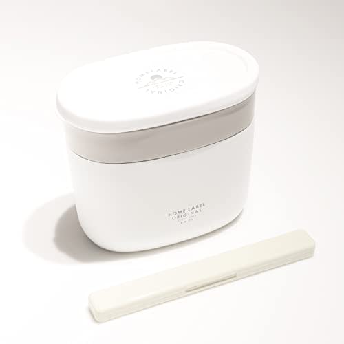 Pearl Metal Home Label Stainless Steel Slim Lunch Jar 680 with Bag, White, HB-5445