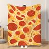 1pc Flannel Blanket Enjoy Delicious Cheesy Pizza Soft Comfortable And Warm This Nap Blanket/Sofa Blanket Is Suitable for All Seaso