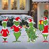 4 ks/sada Vánoční zelený elf zahradní zápich dekorace odolný proti povětrnostním vlivům vnitřní venkovní dvůr trávník terasa chodník zelenovlasý elf nápis zápich ozdoba