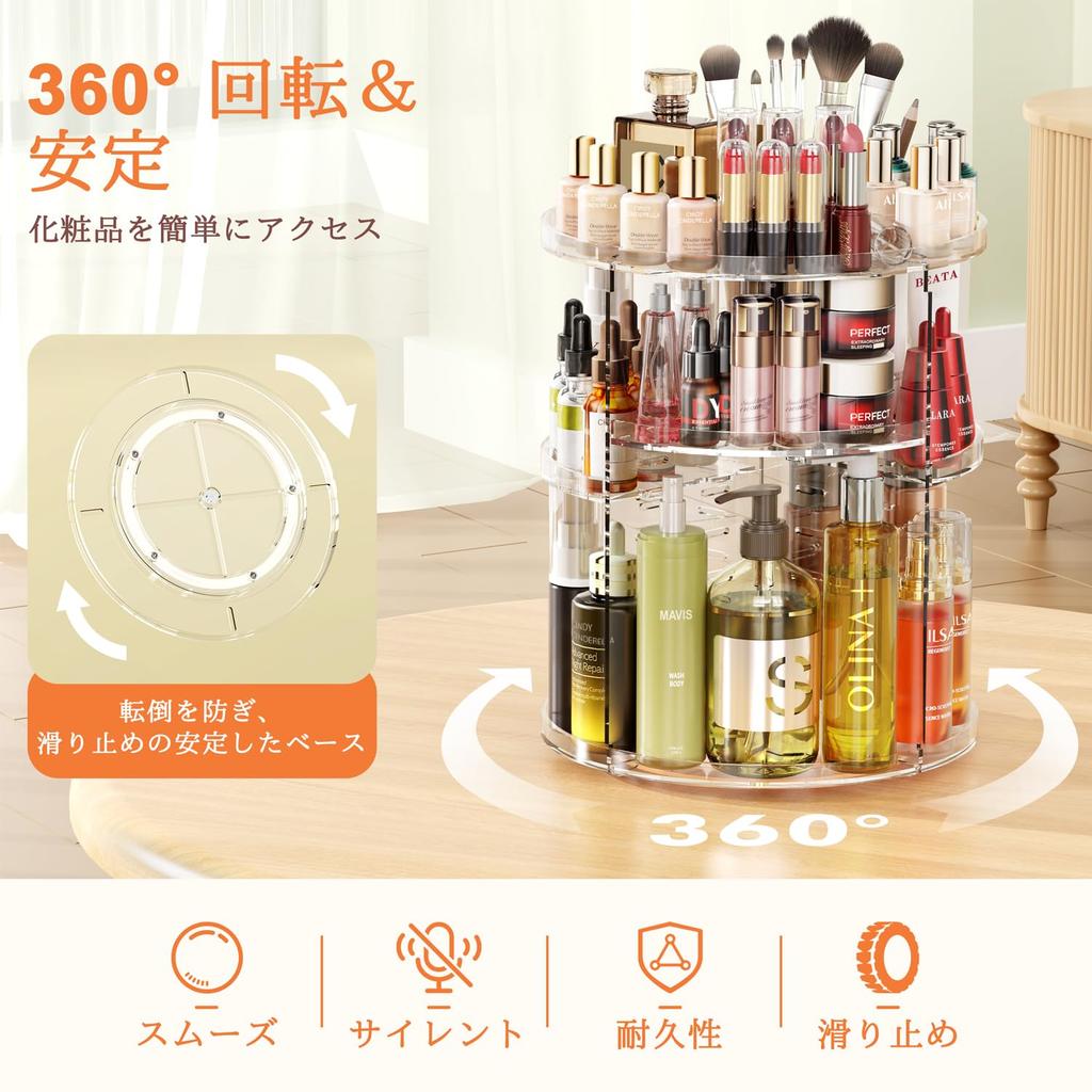 Auxmir Makeup Cosmetic Storage Box with 9 Height Adjustable Drawers and Large Adjustable Accessory Case with Stylish Makeup Perfect for and Tabletop