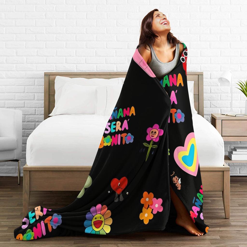 Manana Sera Bonito Karol G Blanket Quality Warm Soft  Throw Blanket Winter Travel Office Couch Chair Novelty Bedspread
