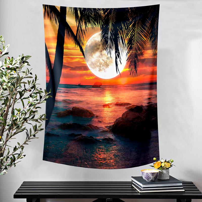 

Коврик в стиле бохо, настенный тканевый гобелен с Мандалой и Луной, Эстетический кружевной настенный гобелен для гостиной, спальни, настенный гобелен, тапиз 200X150CM