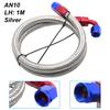 1m 10 AN Black Nylon Braided Oil/Gas Hose Kit with Detachable Fittings