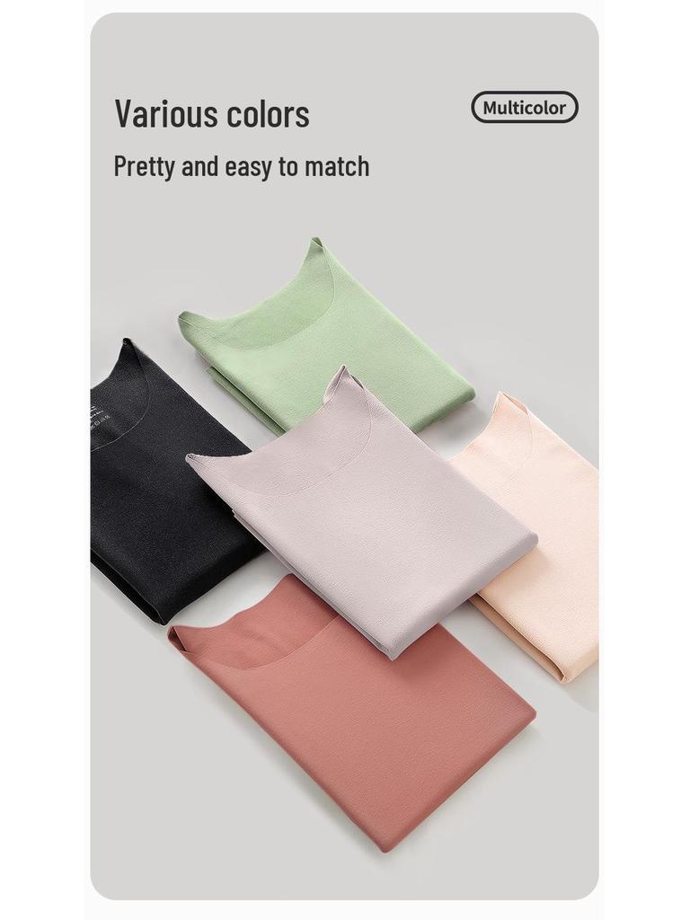 Velvet Women's Seamless Thermal Fleece-Lined Underwear Set for Autumn Winter