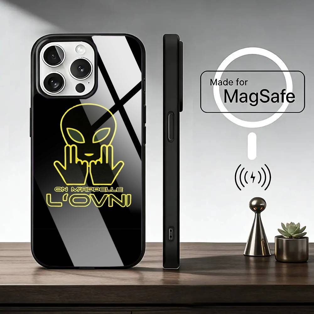 R-Rapper JuL C'est Pas Des Handyhülle für iPhone17,16,15,14,13,12,11 Plus,Pro Magnetisch mit Magsafe Kabelloses Laden