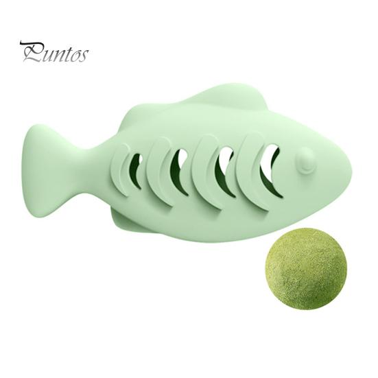 Katzenspielzeug aus Silikon in Fischform mit Katzenminzenbällen, bissfestes Zahnreinigungsspielzeug für Hauskatzen, interaktive Fischpuppe zur Linderung von Langeweile