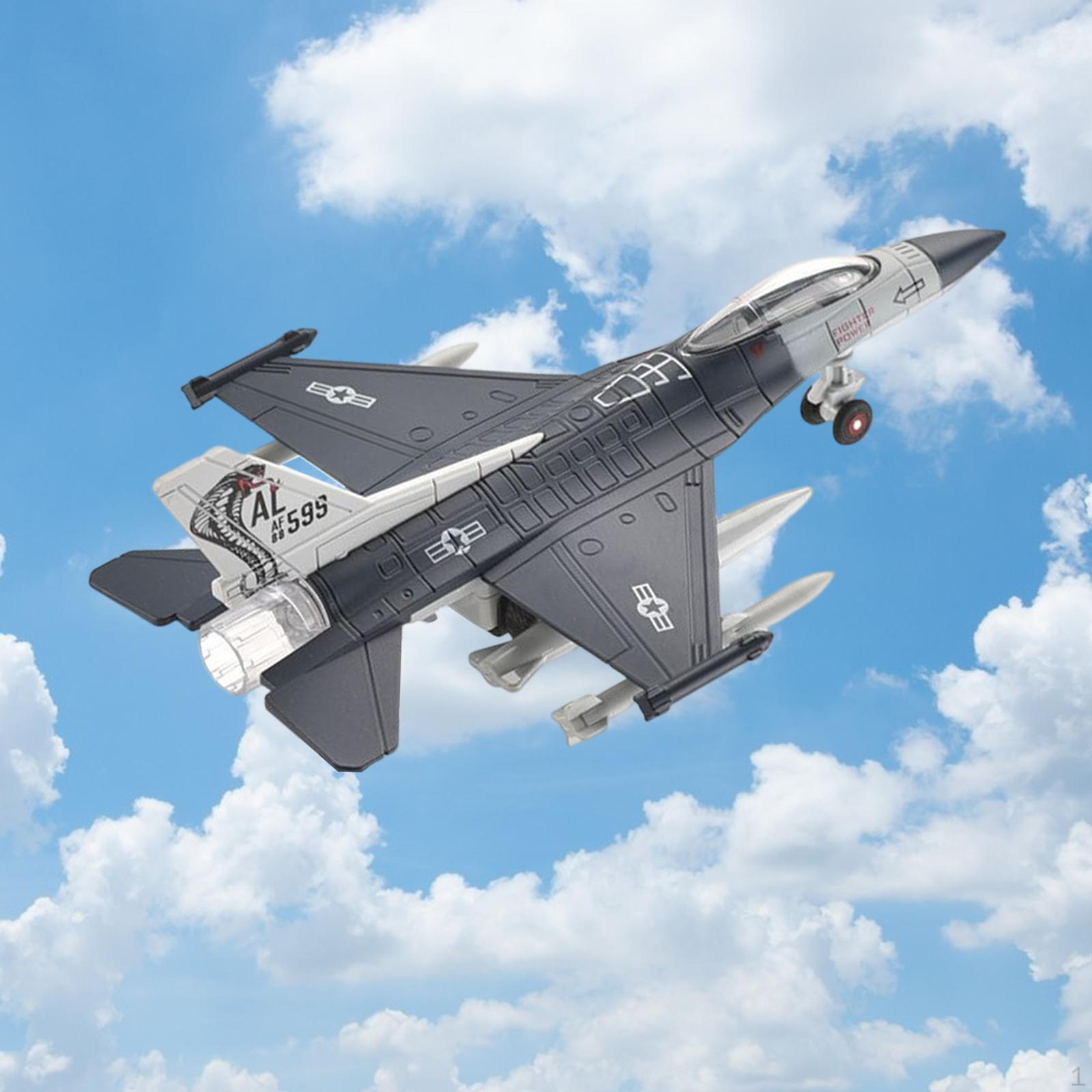 

1/72 F16 Soufa Fighter Diecast Aircraft Souvenir with Pull Back Function Plane Model for Bookshelf темно-синього кольору
