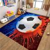 Soft Cozy Graffiti Soccer Ball Printed Area Rug Non Slip Washable Floor Mat for Kids Room Bedroom Boys Sports Themed Home Decor