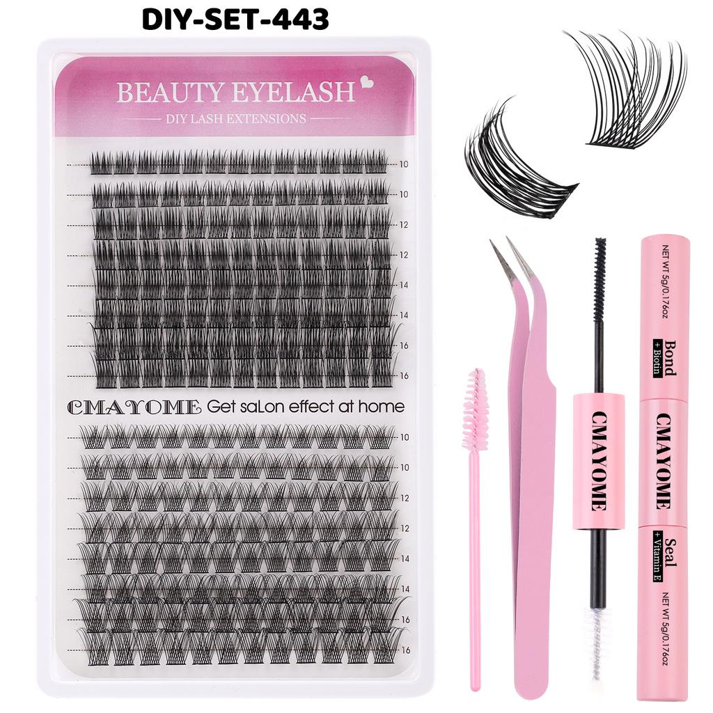 Natural Dense C-Song Single Cluster False Eyelashes 10-16Mm Mixed Diy Segmented Multi-Hair Eyelashes