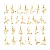 A-Z Alphabet 26 Letter Charms Set Heart Zircon Pearl Initial Letter Gold Plated Stainless Steel Pendants for DIY