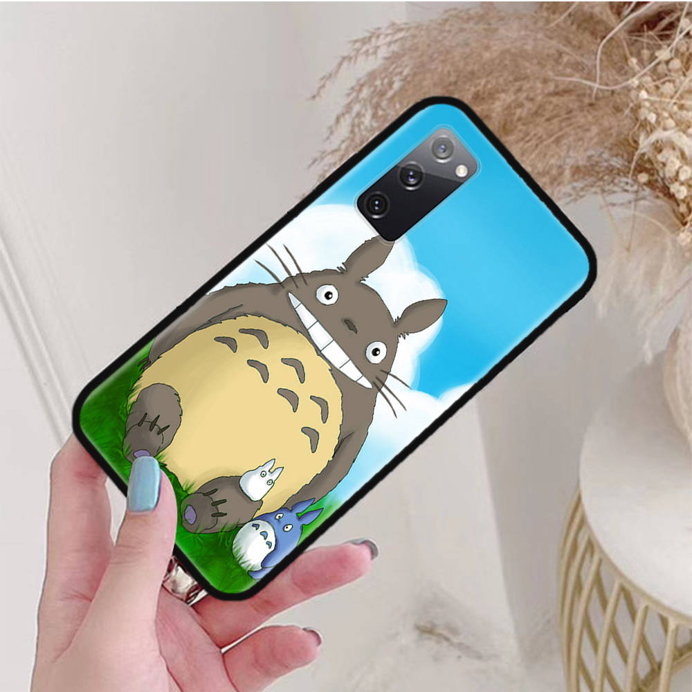 Black Case for OPPO Reno 8 6 5 4 Pro Plus Find X3 A17 A3 A31 A38 A40 A53 A54 A55 A74 A76 A78 A77 A80 A94 A95 A96 Lite W-63 Cut Totoro