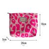 Borsa da cosmetico da donna con stampa leopardata rosa, pochette piccola retrò da donna, borse da viaggio, astucci per matite da scolara