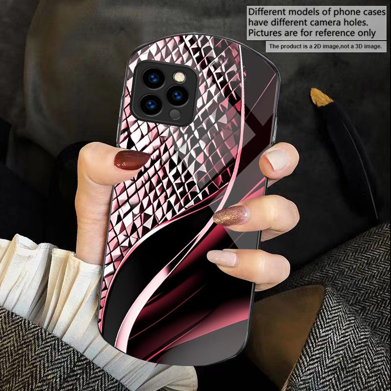 

Абстрактная Геометрия Искусство Для iPhone 17 16 15 14 Pro 13 Plus 12 mini 11 Pro Max XR X S 7 8 Эллиптический Закаленный Стеклянный Чехол для Телефона iPhone 13 mini