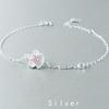 Silver Color Cherry Blossom Flower Cubic Zirconia Stone Jewelry Sets for Women Floral Necklace Bracelet Earring Ring Wedding Set