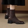 Krazing Pot Microfiber Winter Round Toe Modern Platform Size 33 Boots Size 43 Women Fashion Flock Stretch Ankle Boots