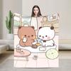Bubu Dudu Throw Blanket for Couch Soft Cozy Plush Blanket Kawaill Couple Bears 50x60 Inches Multi-size Bedspread for All Seasons