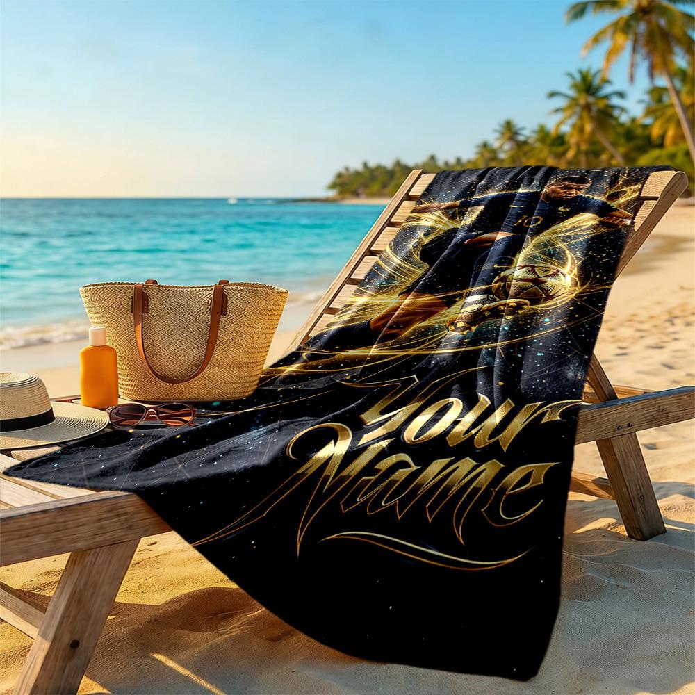 Mbappe Personalized Name Beach Towel High Absorbency Quickdry Portable For Swimmingbeachcamping Travel Beach Accessoriesgym