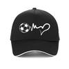 Soccer Ball Heartbeat Baseball Cap Adjustable Snapback Hat For Men Women Sports Fashion Hip Hop Streetwear Unisex Breathable