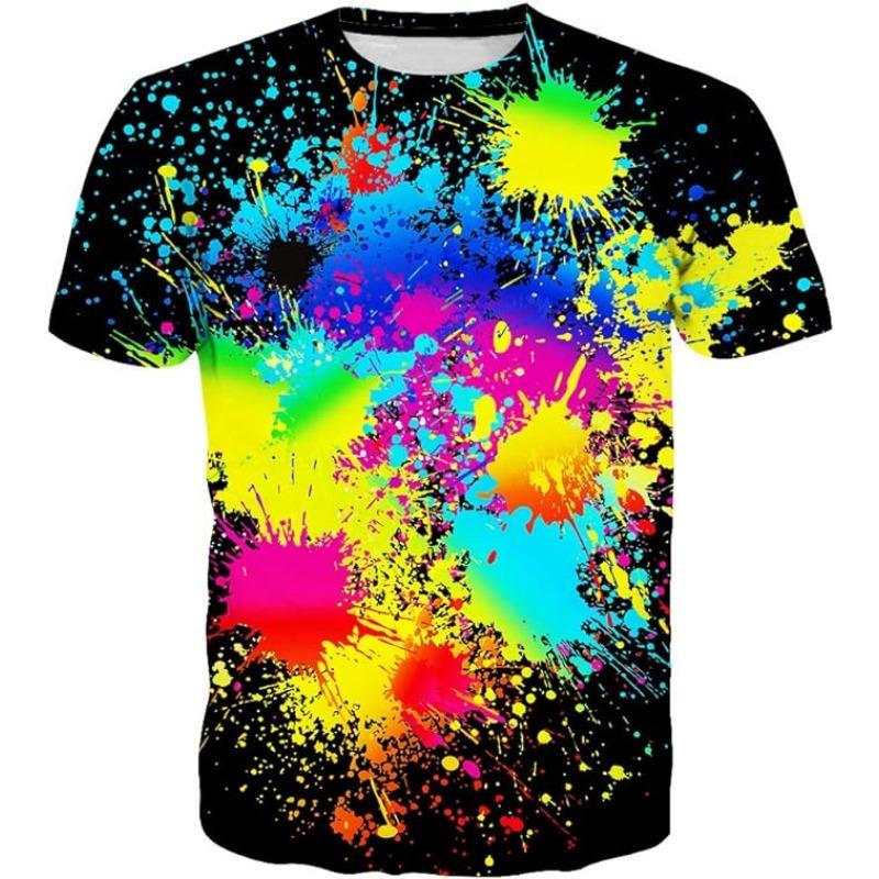 Summer Fashion 3D Printing Cool Print Men's Women's Casual Pattern Round Neck Short Sleeved Shirt