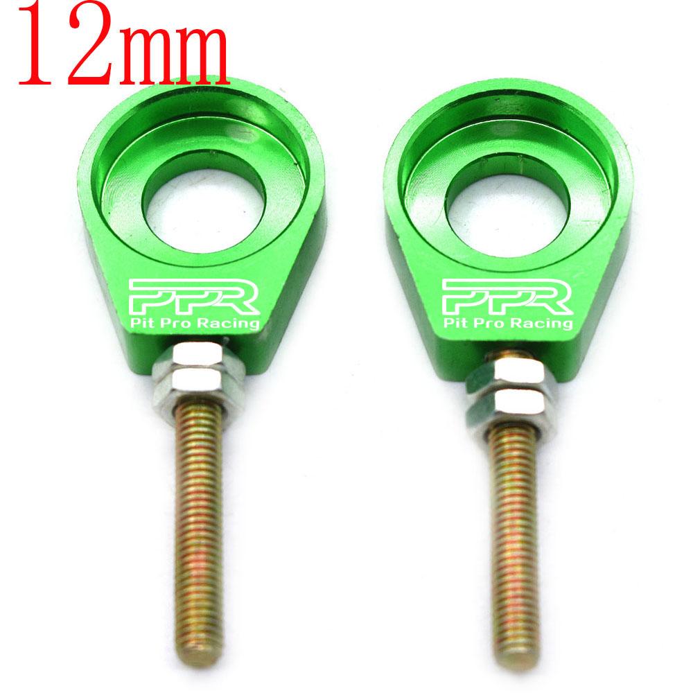 110cc 125cc 140cc Aluminum Chain Tensioner Adjuster Dirt Bike Pit ATV Motorcycle Scooter 12mm or 15mm Rear Wheel axle hole