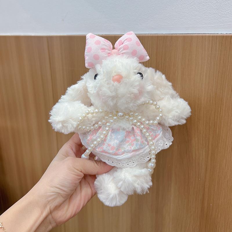Lop-Eared Rabbit Plush Keychain: Cute Cartoon Pendant and Ornament
