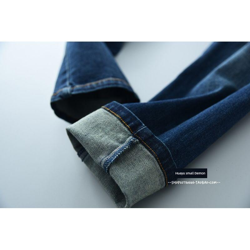 Export Export Fashion Slim Looking Stretch Silm High Waist Denim Women's Thin Cropped Pants Hemming Pencil Pants Spring