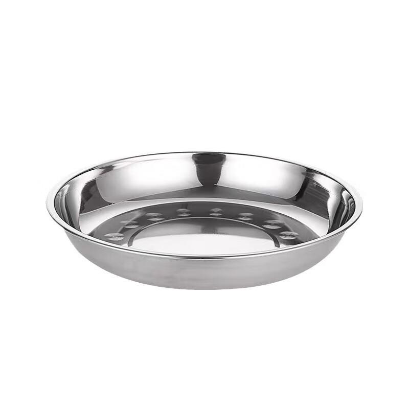 FengZhi Thickened Stainless Steel Round Plates (Set of 10)