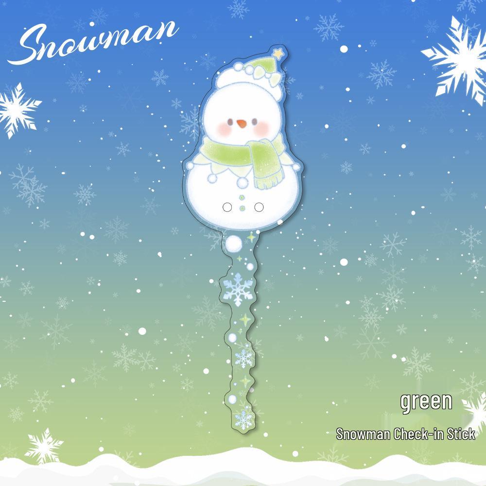 Woa Miao Snowman Acrylic Badge Pin & Card Stick Organizer Punch Card Stick
