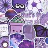 50Pcs Cartoon Purple Stickers Diy Suitcase Laptop Guitar Bicycle Car Decals