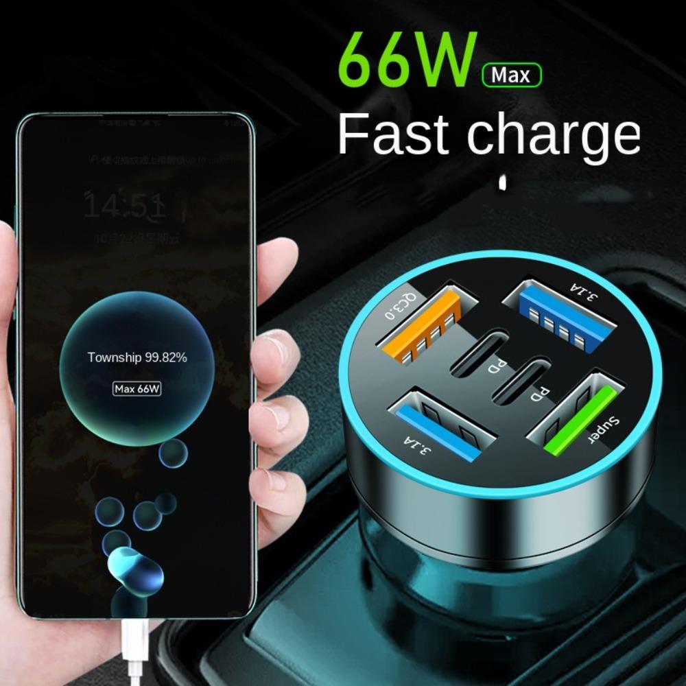Fast Charging 5 Ports Car Chargers 5 Ports Car Charger Adapter  Replacement Parts
