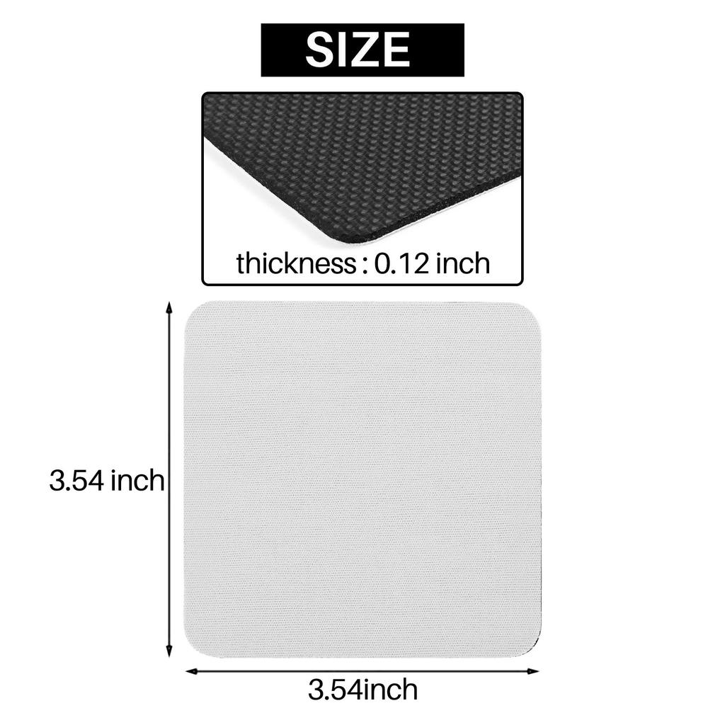 ABIY 60 Pieces Square Sublimation Coaster Sublimation Blank Cup Mat Blank Rubber Coasters Heat Transfer Cup Mat Blank Cup Mat