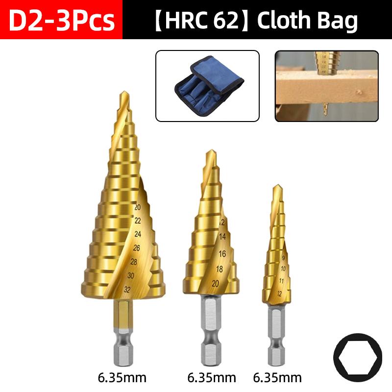 HSS Titanium Step Drill Bit Set For Metal Wood Punch Hole Cutter Conical Stage Stepped Drills Power Tools 3-12 4-12 4-20 4-32mm