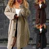 Damen Gestrickte Cardigan Mäntel Herbst Winter Lässig Locker Tasche Langarm Oberteile Pullover Jumper Damenmode