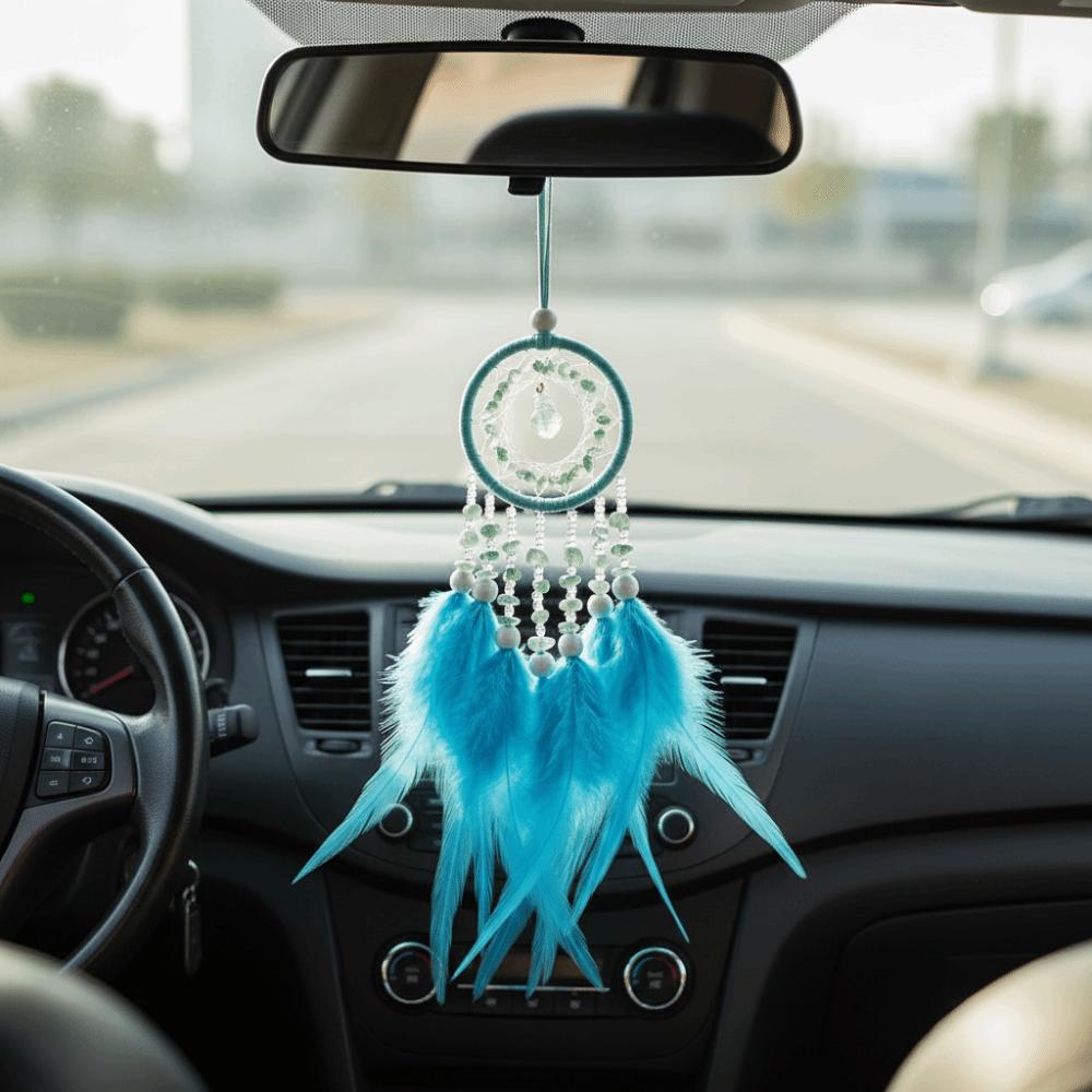Handmade Dream Catcher Car Pendant Delicate Tassel Hand Knitting Wind Chimes Decoration Exquisite Interior with Feather