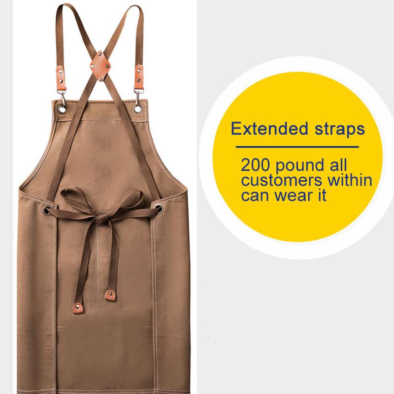 1 buc cu buzunare șorț la modă femeie bucătărie impermeabilă pânză bărbat haine de lucru ospătar restaurant profesionist
