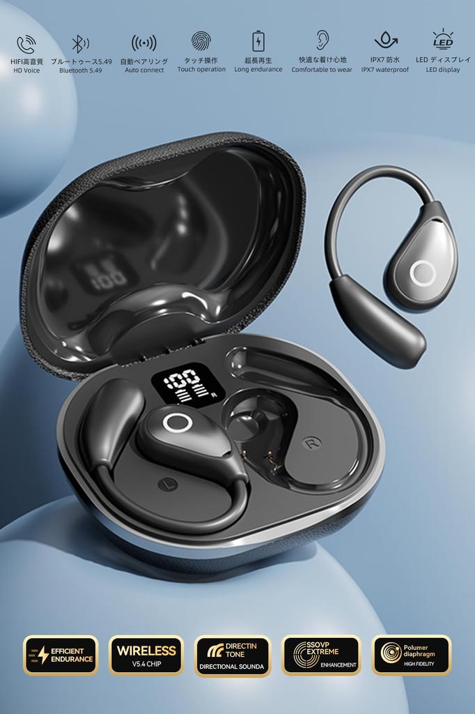 Bautylee Wireless Earbuds Bluetooth Sound Bluetooth Instant Automatic Up to 100 Hours of Fast Design with Air Comfortable Sound Leakage LED Touch IPX7