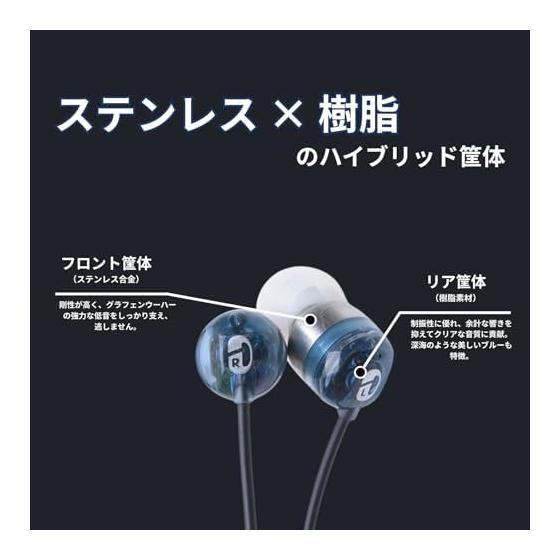 Aoi Light Unique Bass [intime original cord reel set] intime wired earphones, canal type, high resolution compatible, graphene coated woofer, 3rd