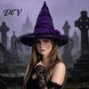 Fashionable Gothic Theme Party Props Halloween Witch Hat for Women, Mesh Rose Flower Soft Skin Friendly Headgear Wizard Costume, Cosplay Breathable