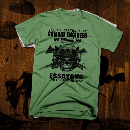 Combat Engineer T-Shirt Army Sapper Clear The Way Military Iraq War Essayons tee S