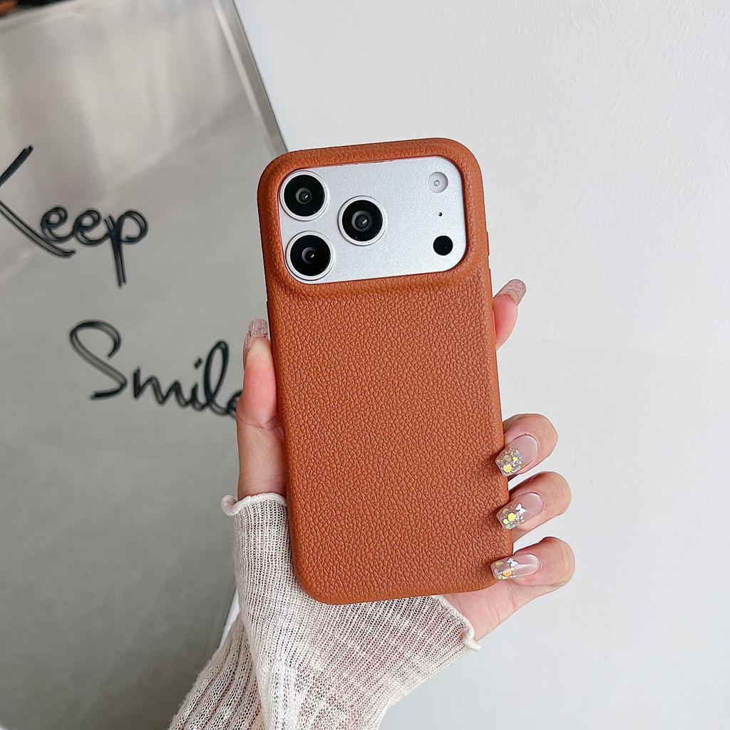 Premium-looking Phone Case for IPhone 17, Solid Color Leather Texture, Apple 16 Phone Case, 13/12 Soft Case