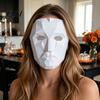 Full Face Geometric Mask Halloween Mask, Polygonal Cool Party with Mesh Eyes, Three Dimensional Black White Cosplay for Masquerade, Costume Accessory