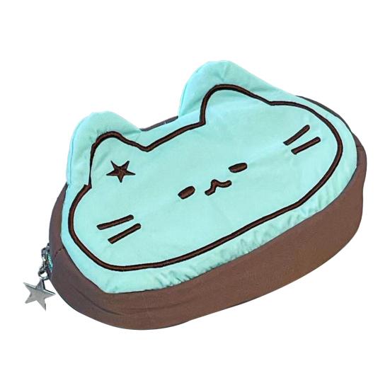 Dokumententasche Cartoon Katze Design Weiches Plüsch Federmäppchen Reißverschluss Schule Reise Make-up Pinsel Stifte Organizer