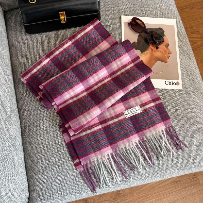 100% Wool Knitted Scarf Unisex Winter Warm Accessory Classic Plaid Long Neck Wrap Men Women
